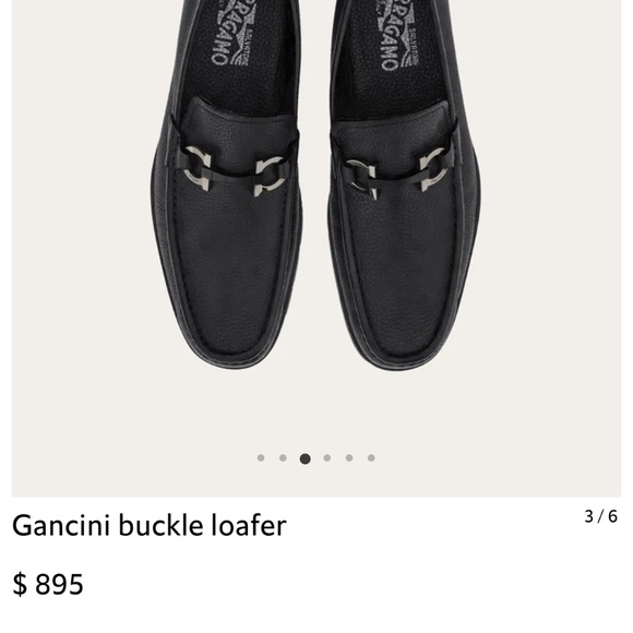Ferragamo Grandioso Gancini Black Leather Loafers Size 8.5 Free Shipping - Picture 5 of 5